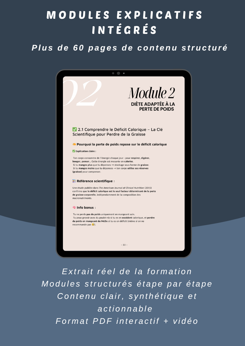 Pack avec formation perte de poids